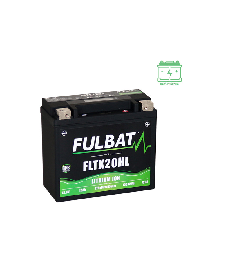 BATTERIE FLTX20HL FULBAT 12V12AH LITHIUM LG175 L87 H155 COM FB16CL-B/ FTX20L-BS/FTX20HL-BS