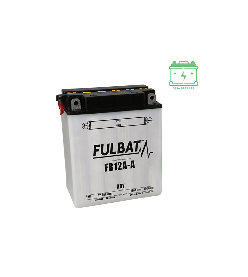 BATTERIE FB12A-A FULBAT 12V12AH LG134 L80 H160 (LIVRE AVEC ACIDE)