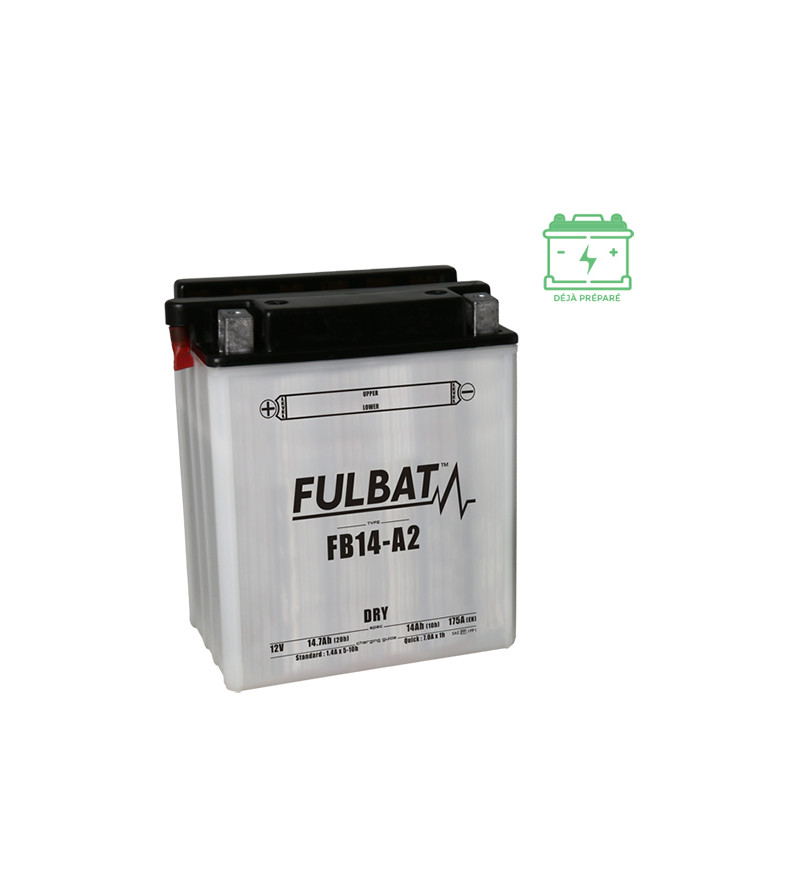 BATTERIE FB14-A2 (12N14-4A) FULBAT 12V14AH LG134 L89 H166 - (LIVRE AVEC ACIDE)