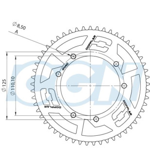 COURONNE MECABOITE 33 DOPPLER ADAPT. SHERCO SM 20- 428 53DTS D110 FIX 5 ALU NOIR 50 À BOITE sur le site du spécialiste des de...