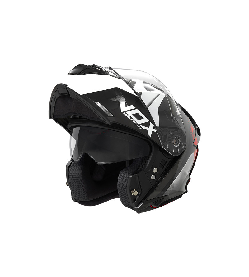 CASQUE MODULABLE NOX N960 CRUZR BLANC/ROUGE T63-64 XXL ÉQUIPEMENTS sur le site du spécialiste des deux roues O-TAKET.COM