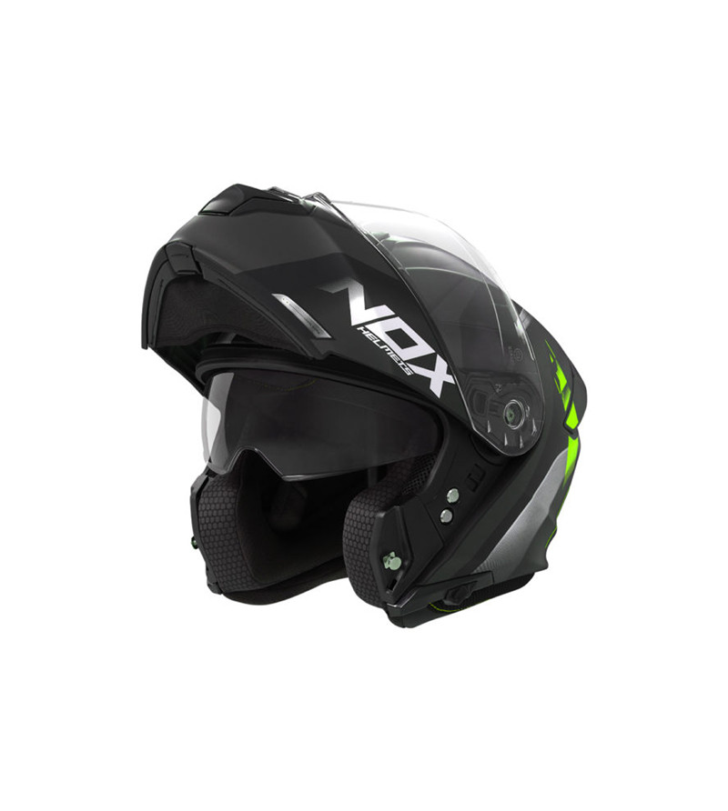 CASQUE MODULABLE NOX N960 CRUZR NOIR MAT/JAUNE FLUO T55-56 S ÉQUIPEMENTS sur le site du spécialiste des deux roues O-TAKET.COM