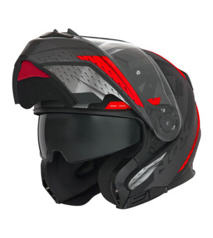 CASQUE MODULABLE NOX N966 FOCAL NOIR MAT/ROUGE T53-54 XS ÉQUIPEMENTS sur le site du spécialiste des deux roues O-TAKET.COM