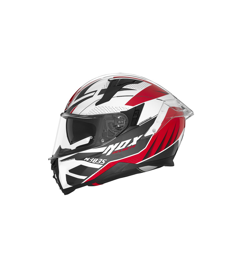 CASQUE INTEGRAL DOUBLE ECRAN NOX N303-S VEKTRA BLANC/ROUGE T53-54 XS ÉQUIPEMENTS sur le site du spécialiste des deux roues O-...