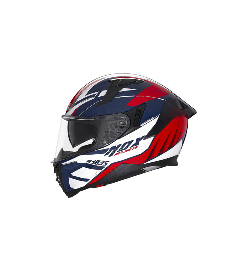 CASQUE INTEGRAL DOUBLE ECRAN NOX N303-S VEKTRA BLEU/BLANC/ROUGE T53-54XS ÉQUIPEMENTS sur le site du spécialiste des deux roue...