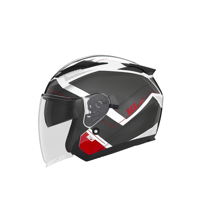CASQUE JET DOUBLE ECRAN NOX N129 TRIOM BLANC/ROUGE T59-60 L ÉQUIPEMENTS sur le site du spécialiste des deux roues O-TAKET.COM