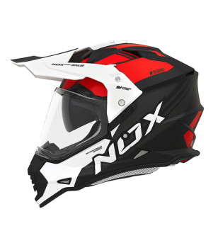 CASQUE CROSS DOUBLE ECRAN NOX N312 IMPULSE BLANC ROUGE T59-60 L ÉQUIPEMENTS sur le site du spécialiste des deux roues O-TAKET...