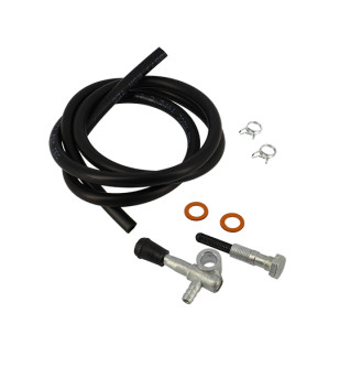 ROBINET ESSENCE CYCLO ADAPT. MBK 88 AV7  (KIT AVEC DURITE NOIR 1M + COLLIERS)