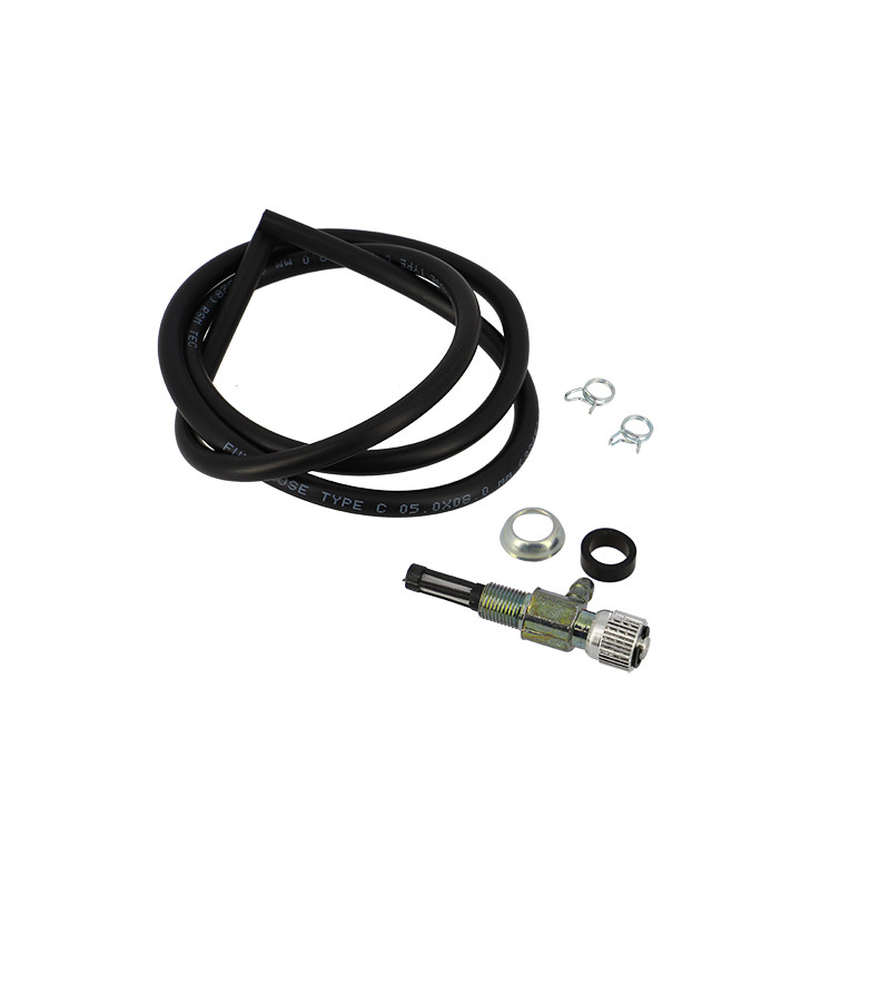 ROBINET ESSENCE A VIS UNIVERSEL (DIAM. FIX.10MM/M5)  ( KIT AVEC DURITE NOIR 1M + COLLIERS)