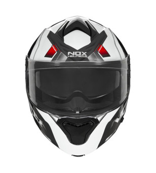 CASQUE MODULABLE NOX N960 CRUZR BLANC/ROUGE T61-62 XL