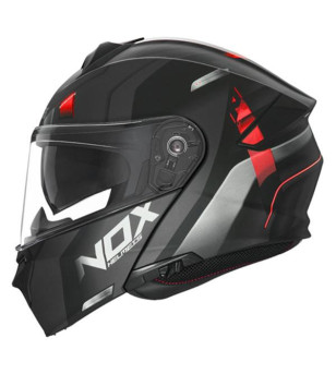 CASQUE MODULABLE NOX N960 CRUZR NOIR MAT/ROUGE T63-64 XXL ÉQUIPEMENTS sur le site du spécialiste des deux roues O-TAKET.COM