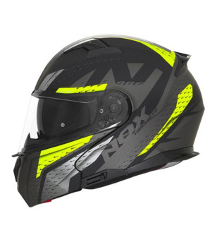 CASQUE MODULABLE NOX N966 FOCAL NOIR MAT/JAUNE FLUO T53-54 XS ÉQUIPEMENTS sur le site du spécialiste des deux roues O-TAKET.COM