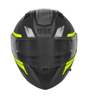 CASQUE MODULABLE NOX N966 FOCAL NOIR MAT/JAUNE FLUO T61-62 XL