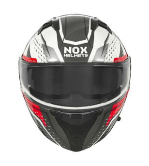 CASQUE MODULABLE NOX N966 FOCAL BLANC/ROUGE T61-62 XL ÉQUIPEMENTS sur le site du spécialiste des deux roues O-TAKET.COM