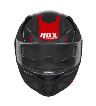 CASQUE INTEGRAL DOUBLE ECRAN NOX N303-S VEKTRA NOIR MAT/ROUGE T53-54 XS