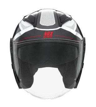 CASQUE JET DOUBLE ECRAN NOX N129 TRIOM BLANC/ROUGE T59-60 L ÉQUIPEMENTS sur le site du spécialiste des deux roues O-TAKET.COM