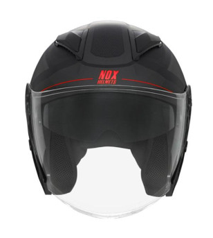 CASQUE JET DOUBLE ECRAN NOX N129 TRIOM NOIR MAT/ROUGE T53-54 XS ÉQUIPEMENTS sur le site du spécialiste des deux roues O-TAKET...