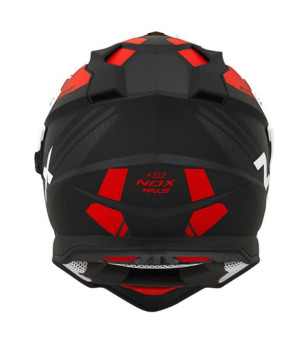 CASQUE CROSS DOUBLE ECRAN NOX N312 IMPULSE BLANC ROUGE  T59-60L