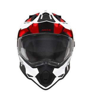 CASQUE CROSS DOUBLE ECRAN NOX N312 IMPULSE BLANC ROUGE T59-60 L ÉQUIPEMENTS sur le site du spécialiste des deux roues O-TAKET...