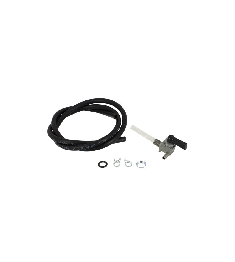 ROBINET ESSENCE CYCLO ADAPT. MBK 51  (KIT AVEC DURITE NOIR 1M + COLLIERS)