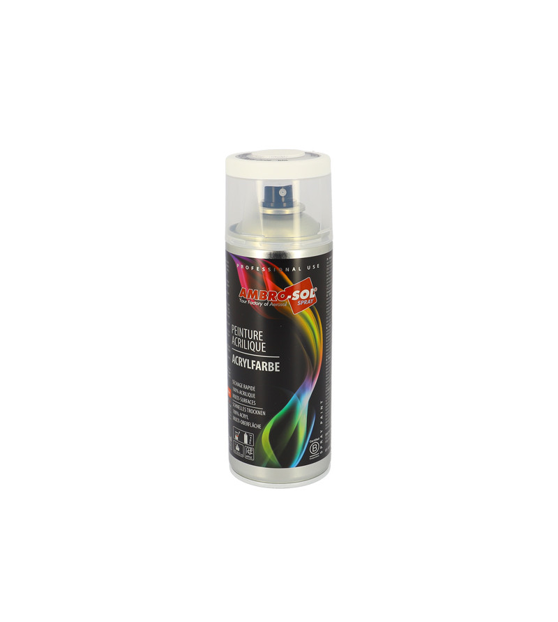 BOMBE PEINTURE AMBRO-SOL RAL 9010 BLANC SATINE (AEROSOL 400ML)