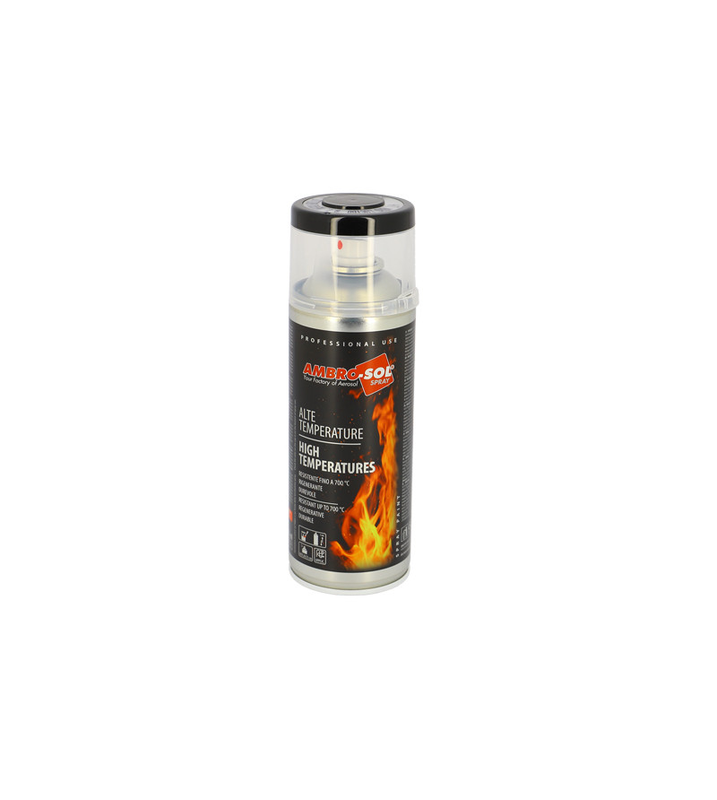 BOMBE PEINTURE AMBRO-SOL HAUTE TEMPERATURE NOIR BRILLANT (AEROSOL 400ML)