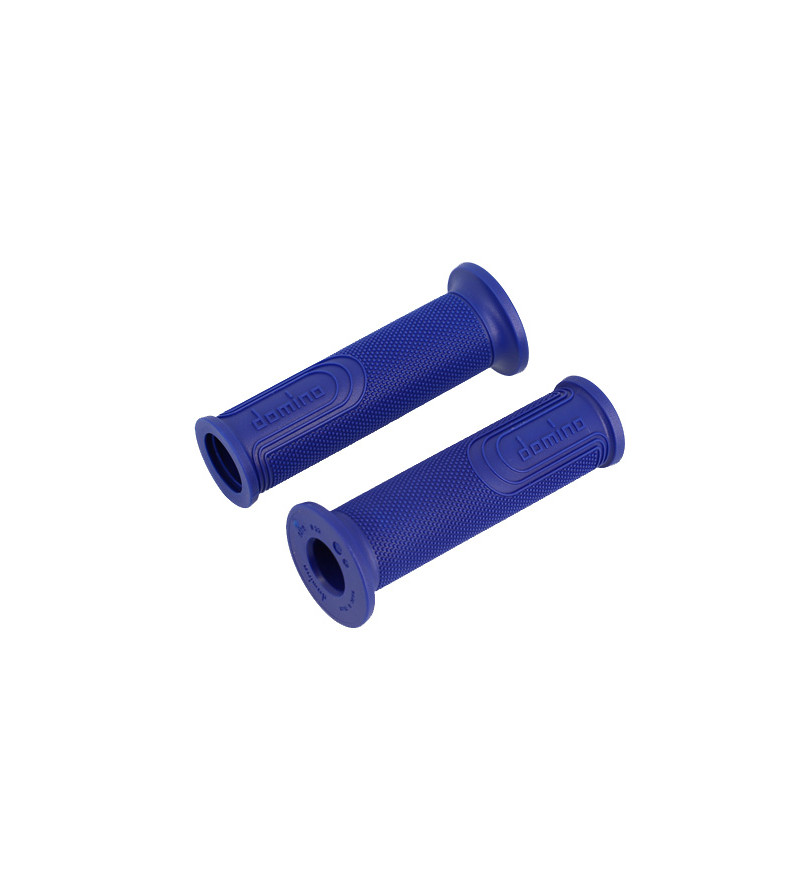 REVETEMENT/POIGNEE DOMINO STYLE BLEU (PR) 120MM DEBOUCHE POUR EMBOUT GUIDON