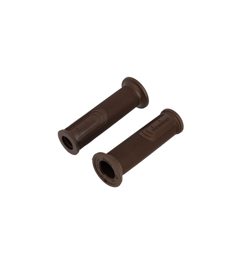 REVETEMENT/POIGNEE DOMINO STYLE MARRON (PR) 120MM DEBOUCHE POUR EMBOUT GUIDON