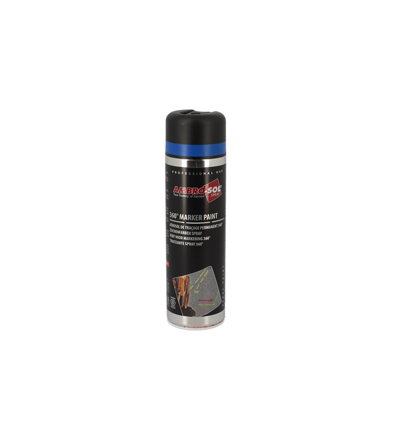 BOMBE PEINTURE AMBRO-SOL TRACAGE BLEU FLUO (DIFFUSEUR À 360°) (AEROSOL500ML)
