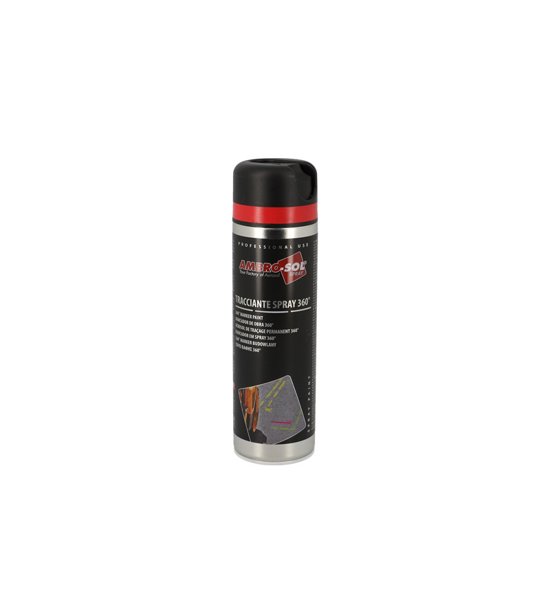 BOMBE PEINTURE AMBRO-SOL TRACAGE ROUGE FLUO (DIFFUSEUR À 360°) (AEROSOL 500ML)