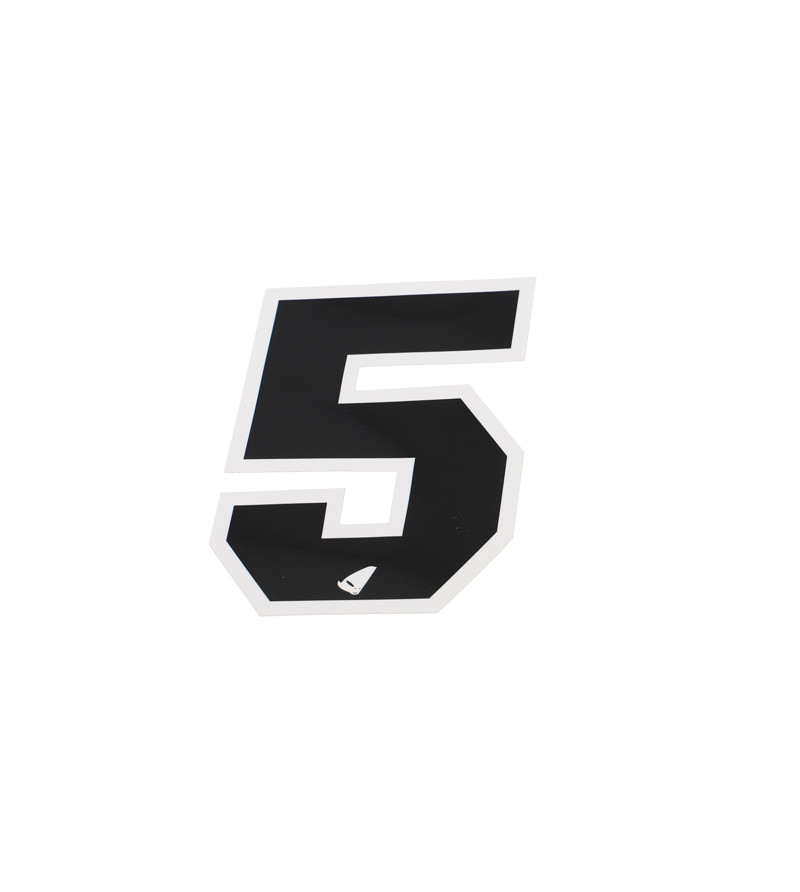 AUTOCOLLANT NUMERO CROSS 5 NOIR CONTOUR BLANC - HAUTEUR 13 CM (X5) MOTO sur le site du spécialiste des deux roues O-TAKET.COM
