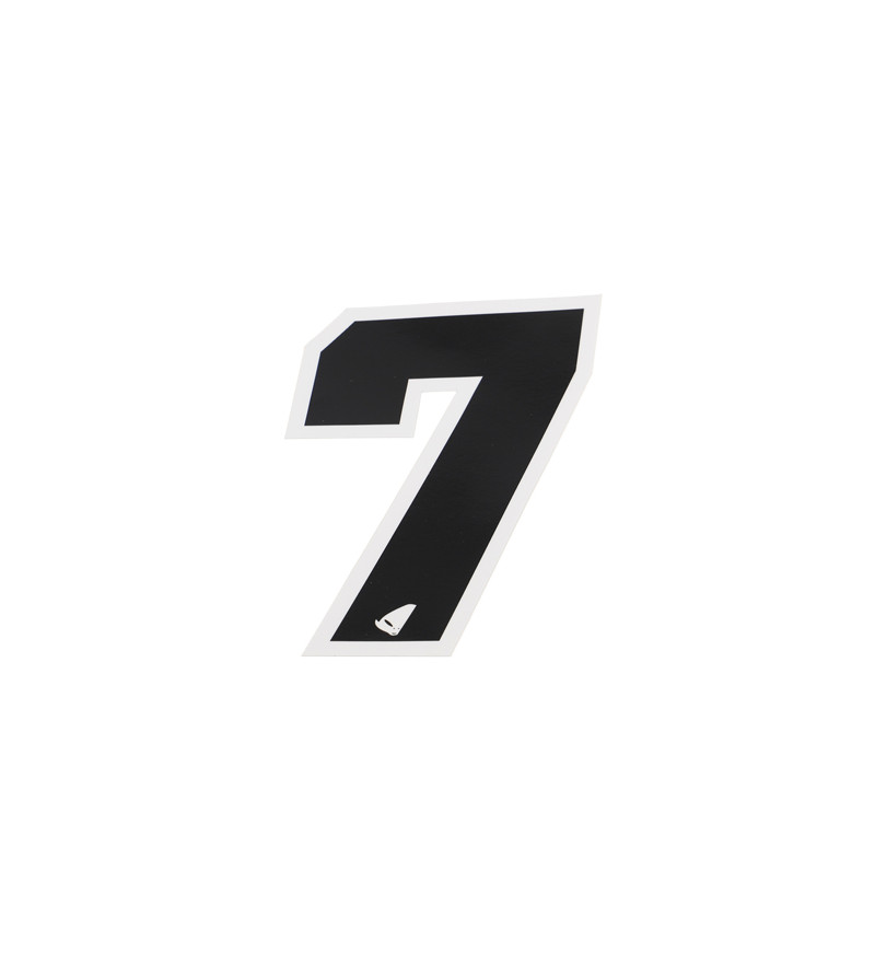 AUTOCOLLANT NUMERO CROSS 7 NOIR CONTOUR BLANC - HAUTEUR 13 CM (X5) MOTO sur le site du spécialiste des deux roues O-TAKET.COM