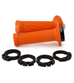 REVETEMENT/POIGNEE DOMINO D-LOCK CROSS/ENDURO/OFF ROAD ORANGE (PR) 116MM MOTO sur le site du spécialiste des deux roues O-TAK...