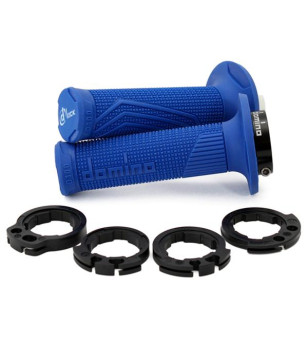 REVETEMENT/POIGNEE DOMINO D-LOCK CROSS/ENDURO/OFF ROAD BLEU (PR) 116MM