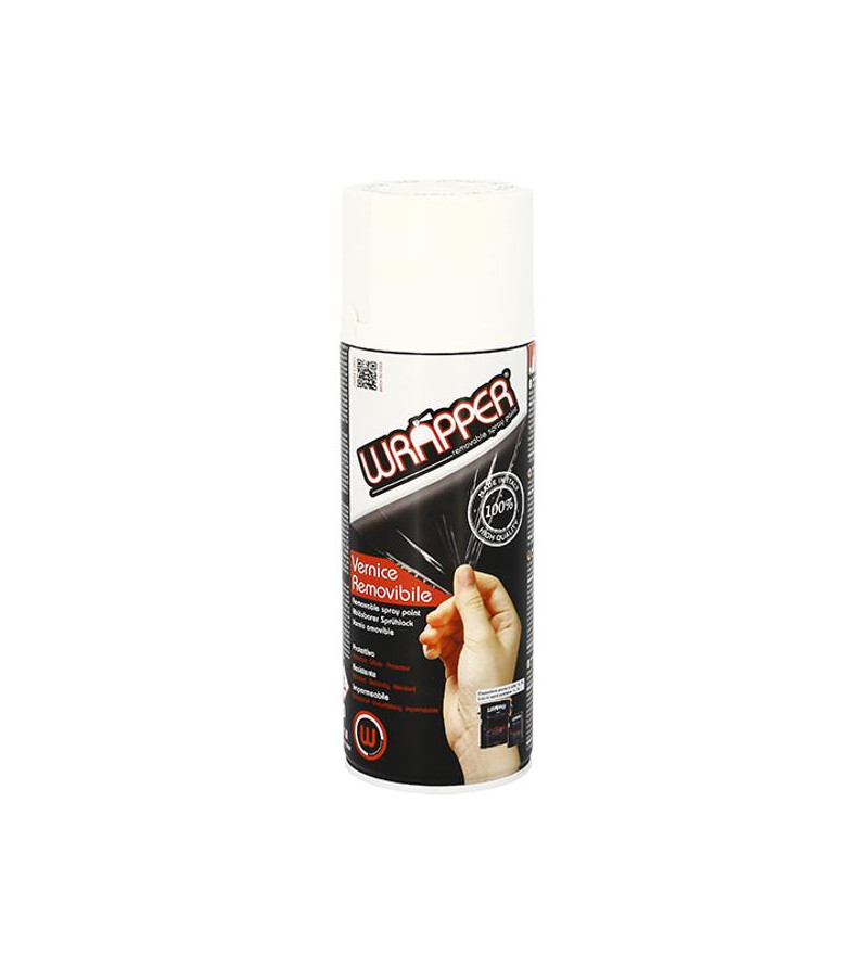 BOMBE PEINTURE WRAPPER PAR HQS BLANC PUR MAT (400ML) - RETIRABLE ATELIER sur le site du spécialiste des deux roues O-TAKET.COM