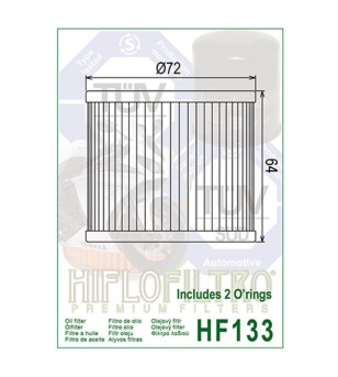 FILTRE A HUILE MOTO HIFLOFILTRO HF133