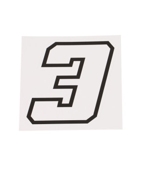 AUTOCOLLANT NUMERO DE COURSE MOTO BLANC CONTOUR NOIR - HAUTEUR 10 CM