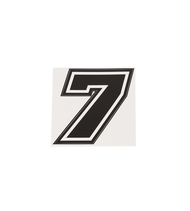 AUTOCOLLANT NUMERO DE COURSE MOTO 7NOIR CONTOUR BLANC - HAUTEUR 10 CM