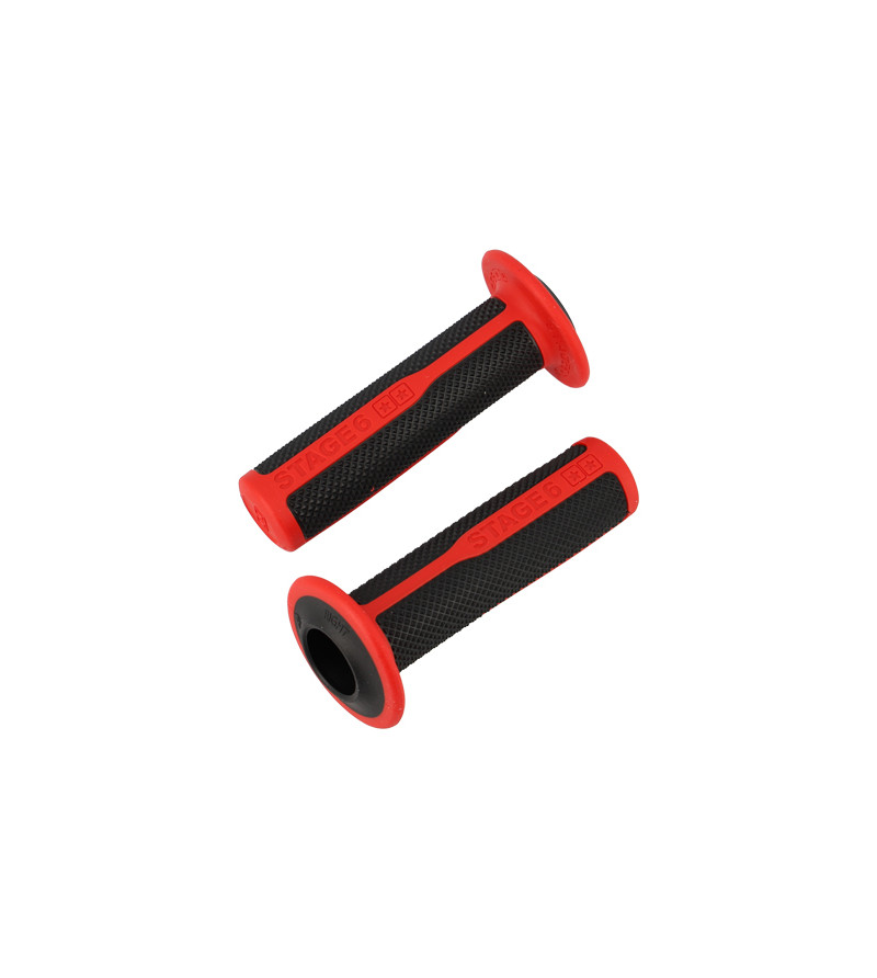 REVETEMENT/POIGNEE STAGE 6 ULTIMATE GRIPS NOIR/ROUGE (PR)  - 125MM