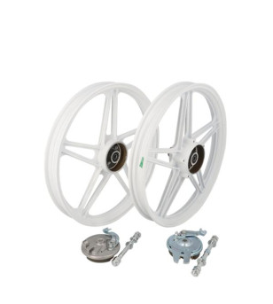 JANTE CYCLO 17'' X1.6 ADAPT. PEUGEOT 103 MVL/VOGUE/CHRONO TYPE BERNARDI BLANCHE (AV+AR) CYCLO/SOLEX sur le site du spécialist...