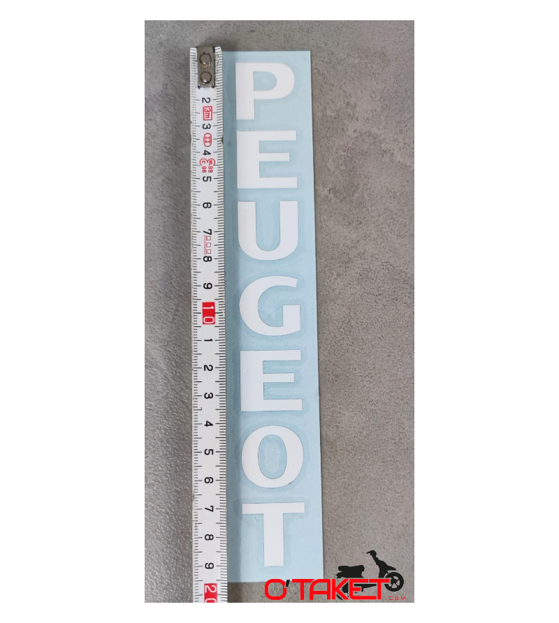 Autocollant PEUGEOT blanc (fourche) 195x35mm Accueil sur le site du spécialiste des deux roues O-TAKET.COM Autocollant PEUGEOT blanc (fourche) 195x35mm Accueil sur le site du spécialiste des deux roues O-TAKET.COM