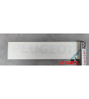 Autocollant de selle PEUGEOT blanc (165x35mm)