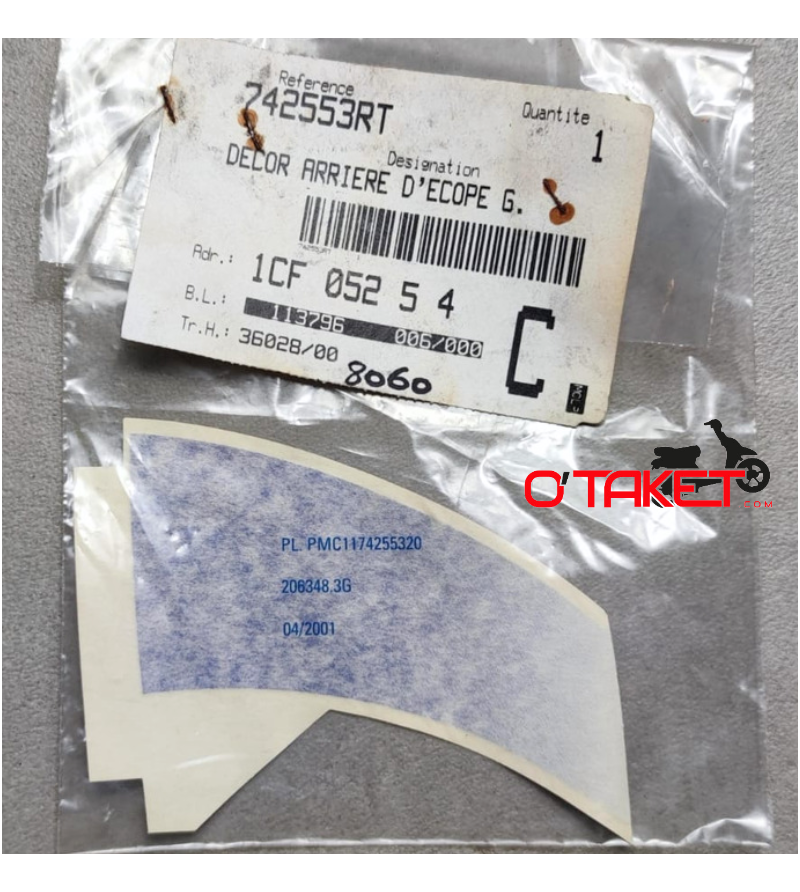 Autocollant/Décor arrière d'écope gauche origine PEUGEOT Accueil sur le site du spécialiste des deux roues O-TAKET.COM