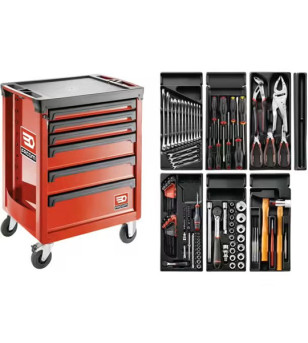 SERVANTE ATELIER FACOM ROLL 6 TIROIRS ROUGE + 6 MODULES  - PRIX NET
