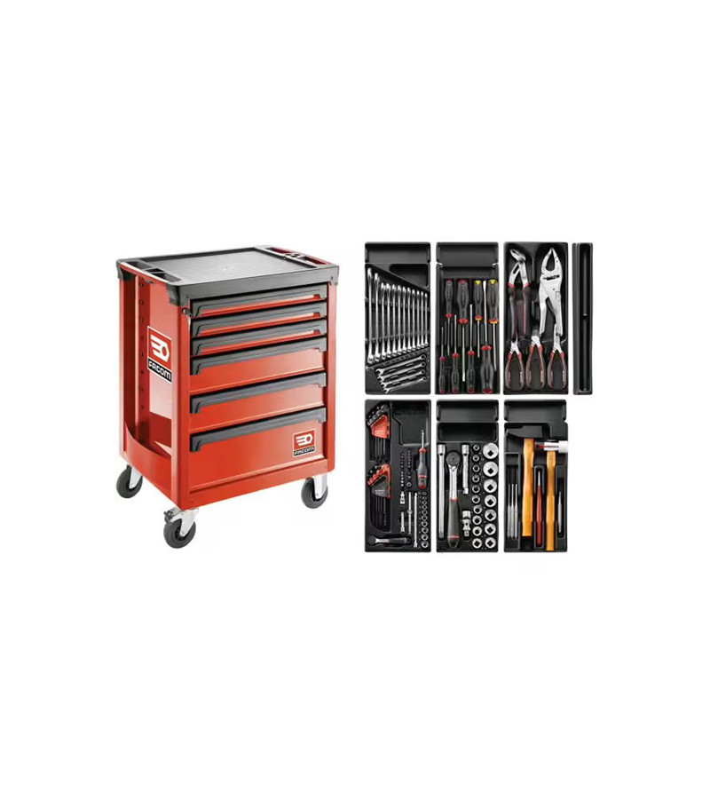 SERVANTE ATELIER FACOM ROLL 6 TIROIRS ROUGE + 6 MODULES  - PRIX NET