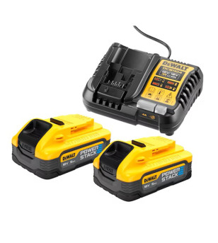 PACK 2 BATTERIES POWERSTACK XR DEWALT 18V 5AH LI-ION + CHARGEUR