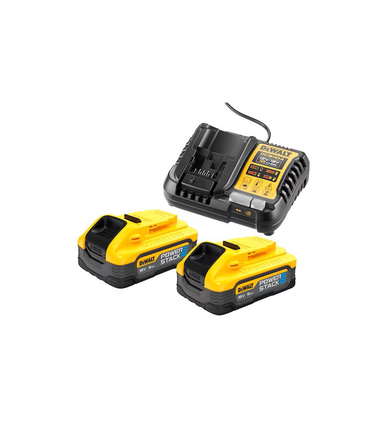 PACK 2 BATTERIES POWERSTACK XR DEWALT 18V 5AH LI-ION + CHARGEUR