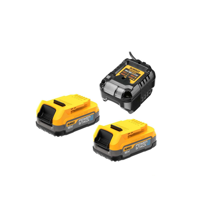 PACK 2 BATTERIES POWERSTACK XR DEWALT 18V 1.7AH LI-ION + CHARGEUR