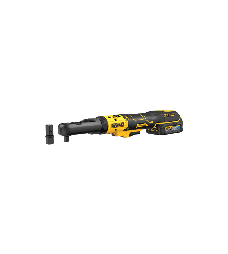 CLÉ À CLIQUET XR DEWALT 18V 1.7AH LI-ION BRUSHLESS - TÊTES INTERCHANGEABLES 3/8" ET 1/2"