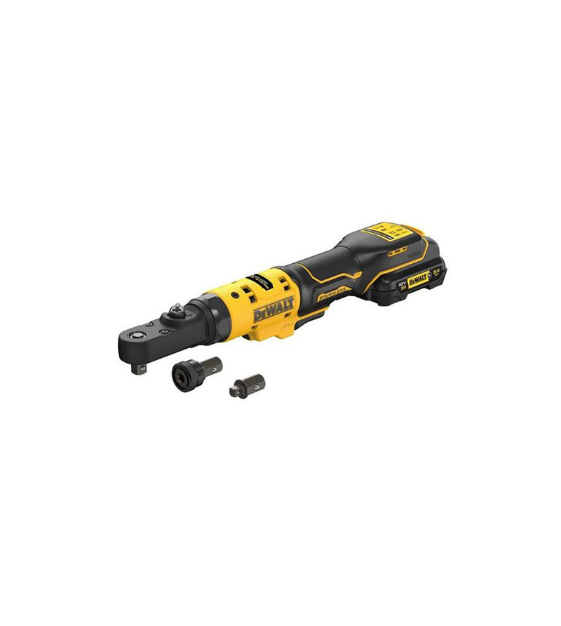 CLÉ À CLIQUET XR DEWALT 12V 3AH LI-ION BRUSHLESS - TÊTES INTERCHANGEABLES 1/4", 3/8" ET PO